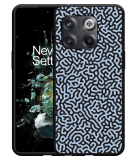 Hoesje Zwart geschikt voor OnePlus 10T - Blauwe Doodle