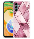 Hoesje geschikt voor Samsung Galaxy A04s - Roze Marmer Mix