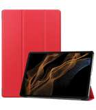 TriFold Hoes met Auto Slaap/Wake geschikt voor Samsung Galaxy Tab S8 Ultra - Rood