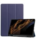 TriFold Hoes met Penhouder geschikt voor Samsung Galaxy Tab S8 Ultra - Blauw