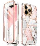 Hoesje geschikt voor iPhone 13 Pro Max - Supcase Cosmo Case - Roze Marmer