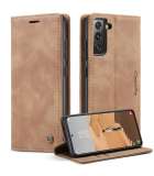 Samsung Galaxy S22 Hoesje - CASEME Retro Wallet Case - Bruin