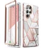 Samsung Galaxy S22 Ultra Hoesje - Supcase Cosmo Case - Roze Marmer