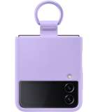 Samsung Galaxy Z Flip 4 Hoesje - Samsung Silicone Cover met Ring - Paars