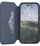 Hoesje geschikt voor iPhone 14 Pro - Njord byELEMENTS Genuine Leather Wallet Case - Zwart